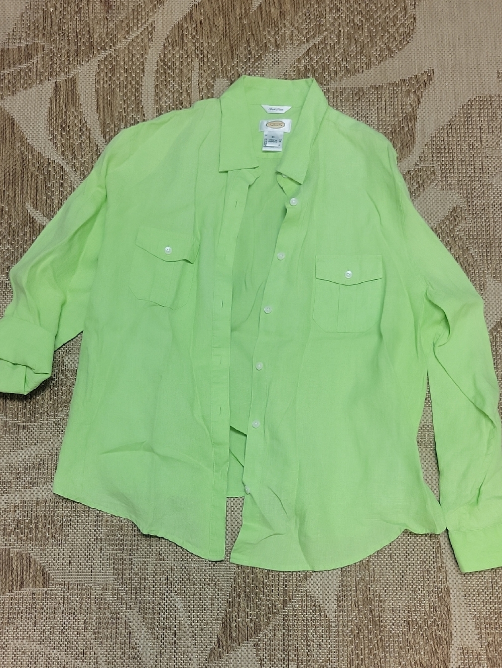 Talbots Lime Green Button-Down Shirt